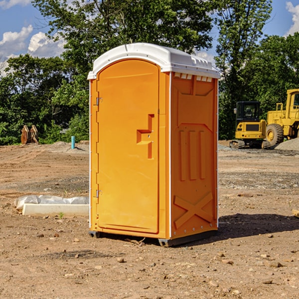 can i customize the exterior of the porta potties with my event logo or branding in Scales Mound